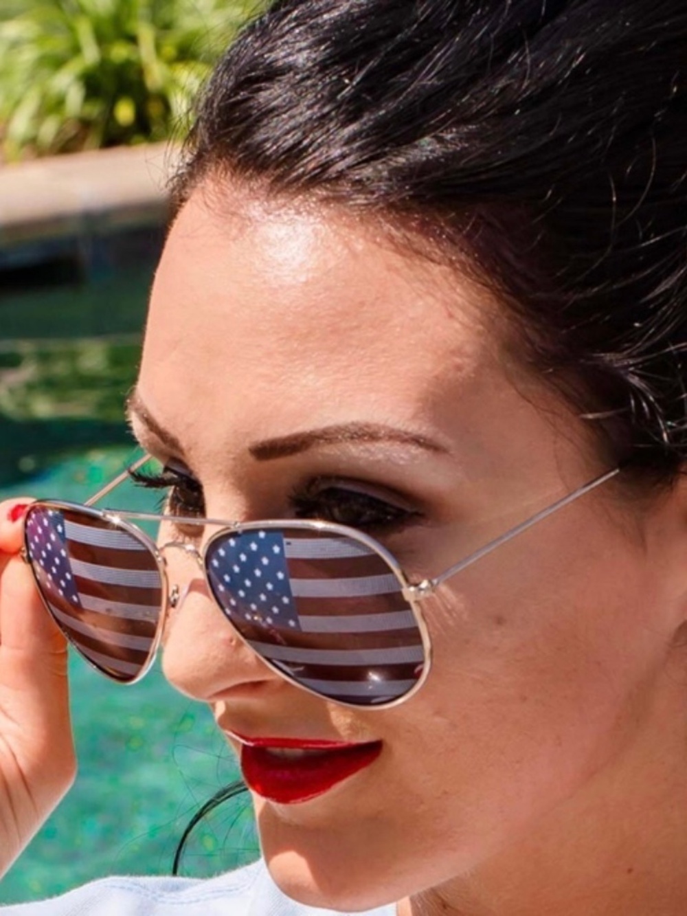 American Flag Aviator Sunglasses/ USA Red White and Blue Patriotic 4th of July